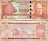 *5000 Guaranies Paraguaj 2005-10, P223 UNC - Kliknutím na obrázok zatvorte -